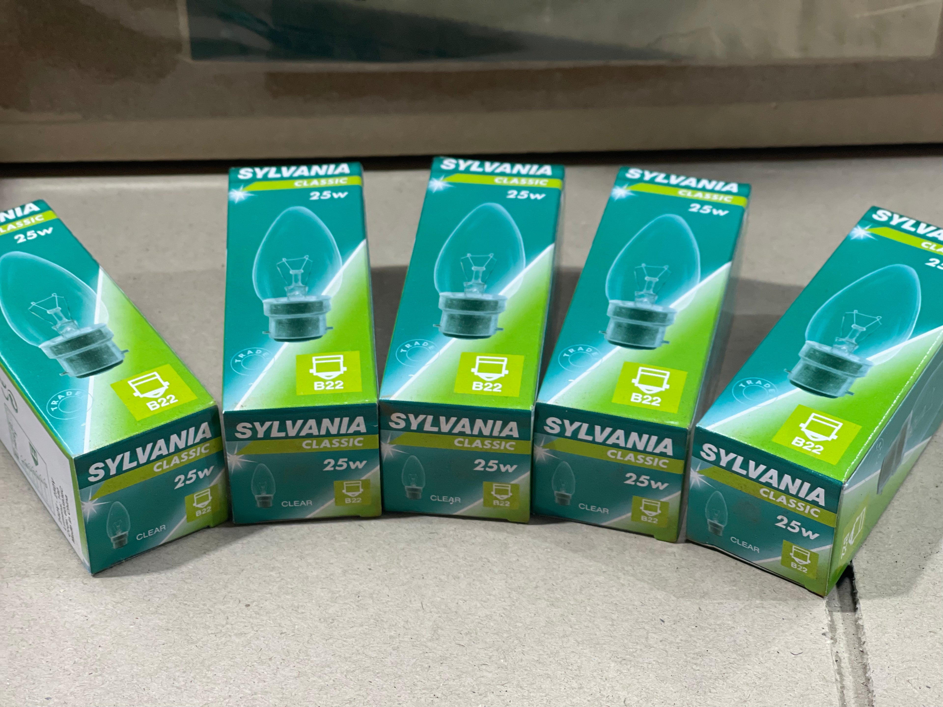 SYLVANIA 25W Classic Incandescent Bulb – B22 Base, Clear Glass, 240V