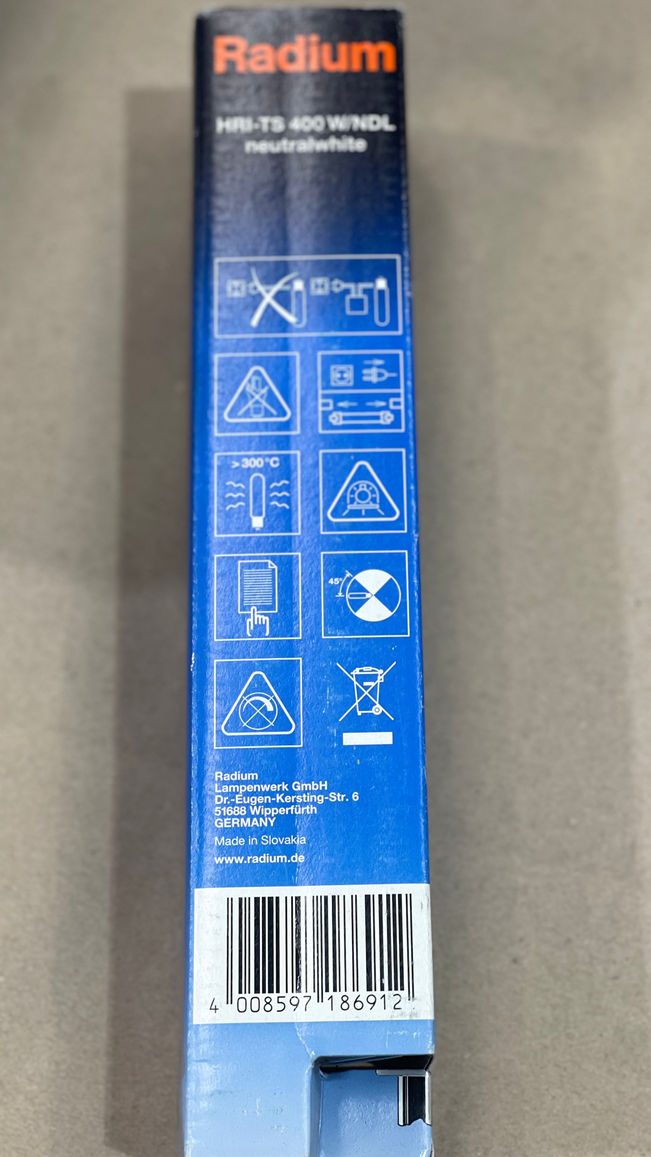 Radium HRI-TS 400W NDL – Metal Halide Lamp - 1 UNIT