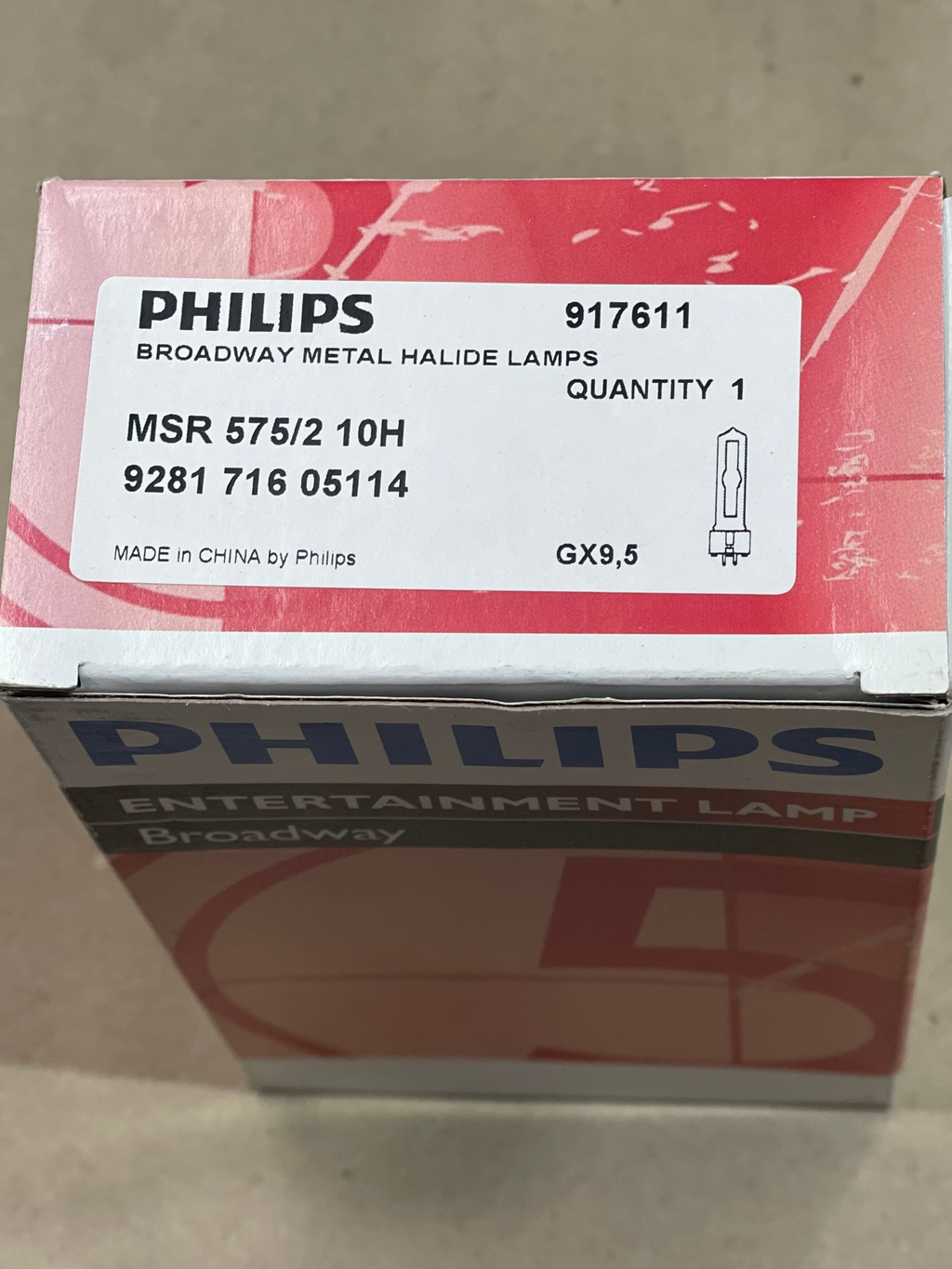 Philips MSR 575/2 10H Entertainment Lamp,