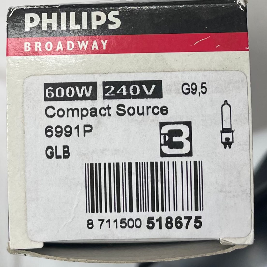 Philips 6991P Compact Source 600W GX9.5 – Broadway Series Lamp