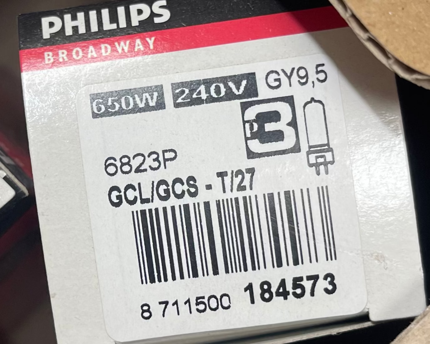 Philips 6823P Halogen Lamp – 650W GY9.5 | Broadway Series